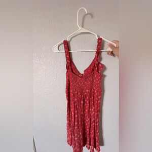 Red flowy spring dress